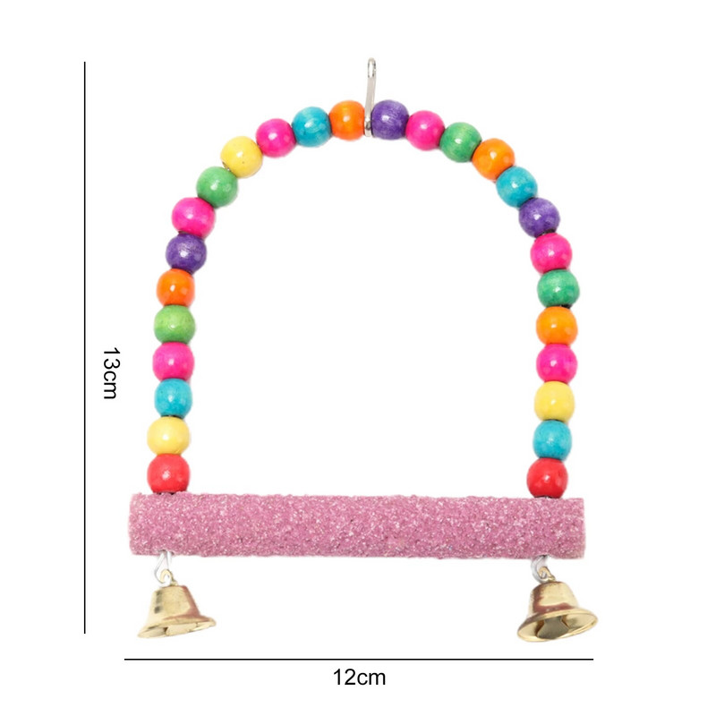 Natūralaus medinio papūgos sūpynės žaislas šlifavimo letena Stipraus kietumo stovo reikmenys papūgoms paukščiams ešeriams kabantys sūpynės narvas su