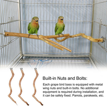 Стойка за птици Костур Y-образна естествена дървесина Стоящ бар Пръчка за дърво Безопасен папагал Играчки за дъвчене Стабилна станция за почистване Аксесоари за клетка