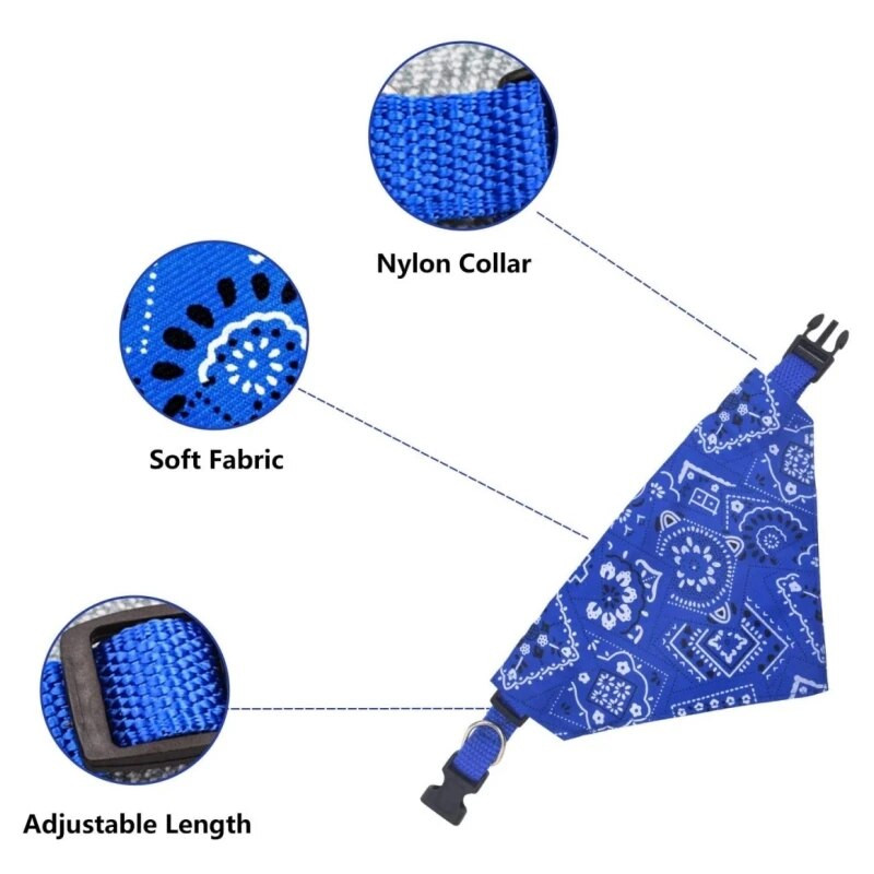 Guler pentru pisici, minunat, ajustabil, dimensiune S/M/L, pentru câine, pisică, cravată pentru animale de companie, cravată triunghiulară cu saliva, guler bandană pentru câine, cu piele PU