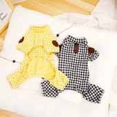 Mood Kawaii lemmikloomade ruuduline koerte kombinesoon Puuvillane soojad koerariided armsad pehmed kutsikate pidžaamad talvekasside kombinesoonid lemmikloomade chihuahua riided