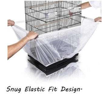 Универсално мрежесто покритие за клетка за птици Shell Skirt Net Лесно почистване Catcher Guard Клетка за птици Разтеглива мрежа за клетки за папагали