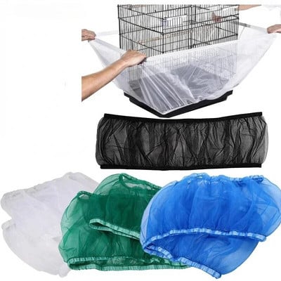 Mesh Bird Cage Cover Shell Skirt Net Easy Cleaning Catcher Guard Bird Cage Stretchy Mesh Parrot Bird Cage Net Jaula Para Pajaros