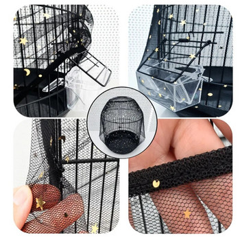 Найлоново мрежесто покритие за клетка за птици Shell Skirt Net Лесно почистване Предпазител за улов на семена Аксесоари за клетка за птици Ефирна мрежа Мрежа за клетка за папагали