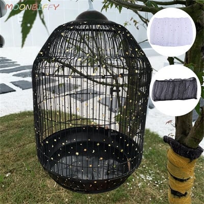 Neilona sieta putnu būra pārsegs Shell svārku tīkls Viegli tīrāms sēklu ķērāju aizsargs putnu būra aksesuāri gaisīgs sieta papagaiļu putnu būra tīkls