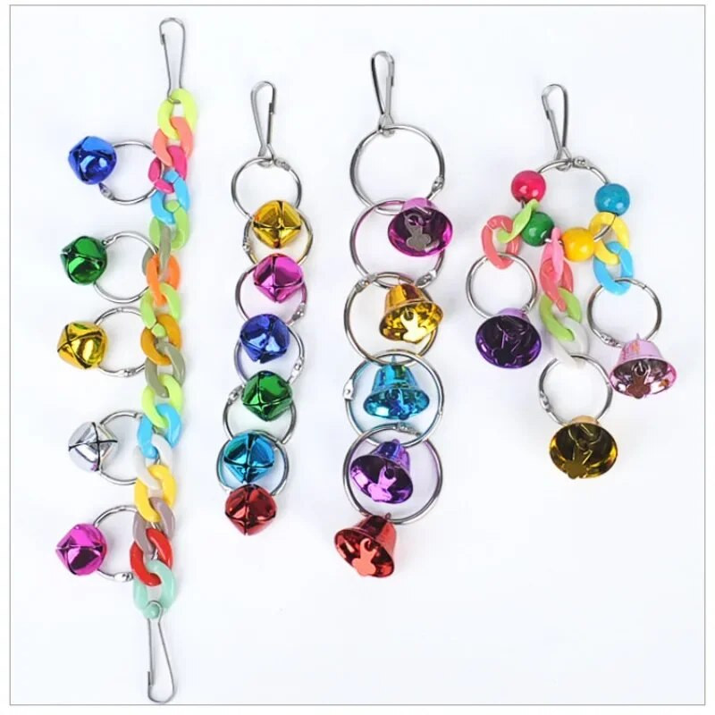 Papagáj harapás játék madárgyűrű Csengő Papagáj függő hintalánc játék papagáj Rágóhinták játék akasztóharangokkal Madártartozékok