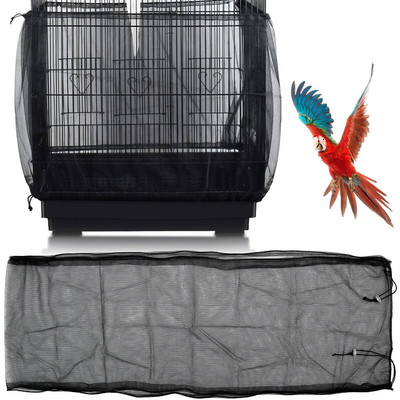 Universalus paukščių narvelio apvalkalo sijonas tinklelis Parrot nailono tinklelio apsauginis tinklelis Erdvus narvelio tinklas, tamprus sijonas apvaliems kvadratiniams narvams
