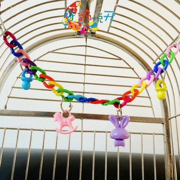 Parrot Colorful Acrylic Bridge Cage Bird Funny Toy Κρεμαστά αξεσουάρ Swing Toys Chain Exercise Parrot Bird Toys Supplies
