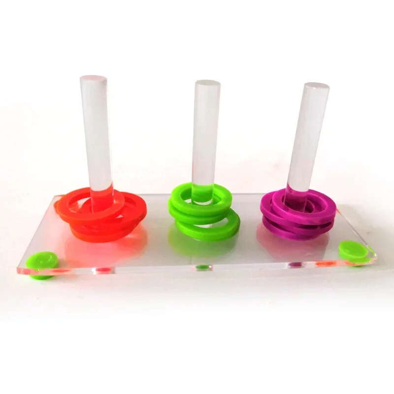 Interaktívny prsteň pre domácu inteligenciu, zábavná akrylová hračka pre papagáje, sada pre vývoj domácich zvierat, vzdelávacie vzdelávacie hračky pre vtáky, malé farebné samostatné hračky