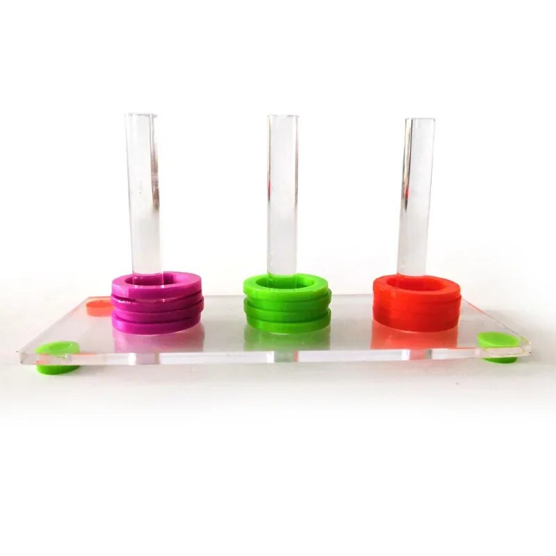 Interaktívny prsteň pre domácu inteligenciu, zábavná akrylová hračka pre papagáje, sada pre vývoj domácich zvierat, vzdelávacie vzdelávacie hračky pre vtáky, malé farebné samostatné hračky