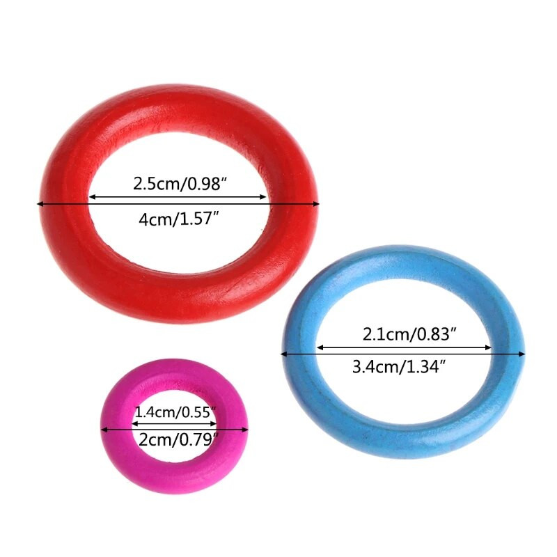 10 vnt./maišelis Mediniai žiedai Papūgos žaislai Priedai Spalvoti atsitiktinių spalvų DIY Ornament Drop Ship