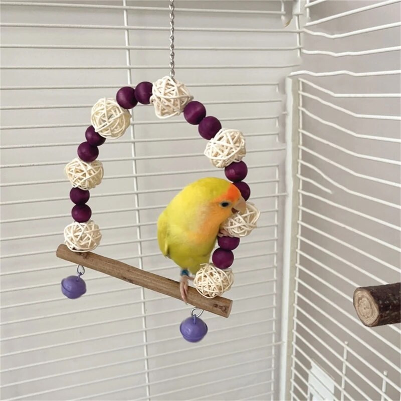Vtáčia šplhačka, drevený bidýlko, papagáje, klietka, hračka, hojdačka, závesná žuvacia hračka G5AB