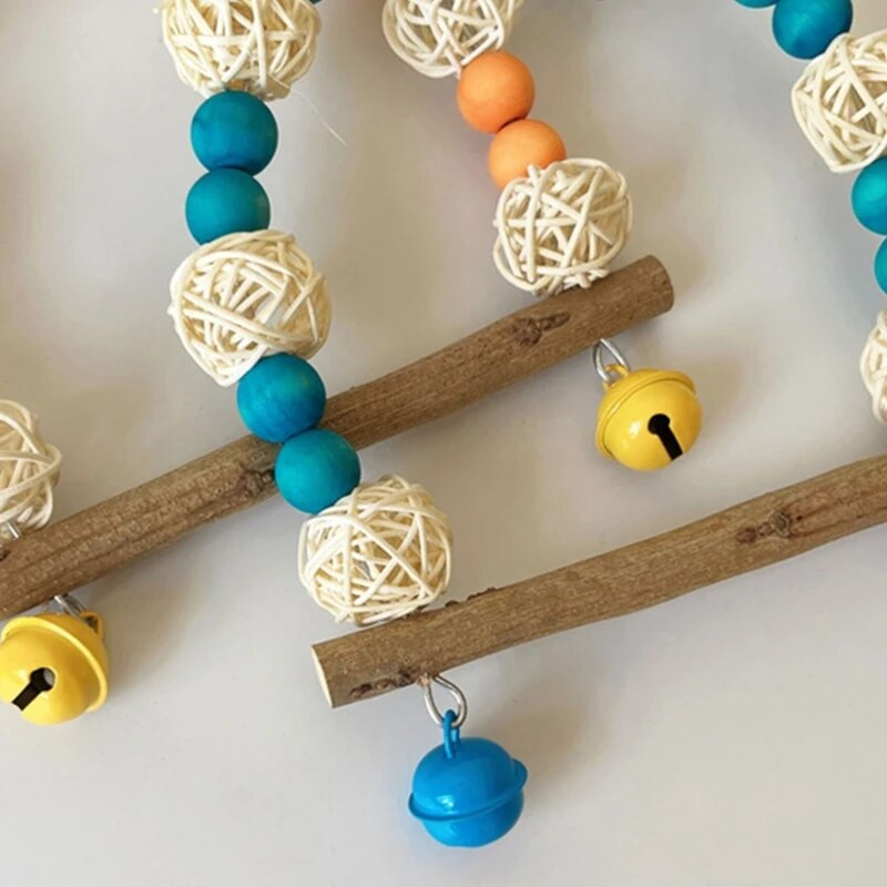 Vtáčia šplhačka, drevený bidýlko, papagáje, klietka, hračka, hojdačka, závesná žuvacia hračka G5AB