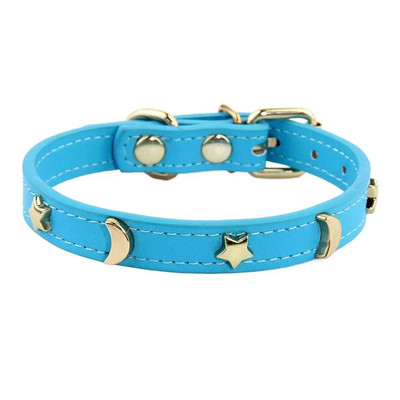 Aranyos macska nyakörv puha bőr kisállat nyakörvek kis kutyának cica kölyök nyaklánc macska kiegészítők Star Moon szegecsek dekoráció XS-M