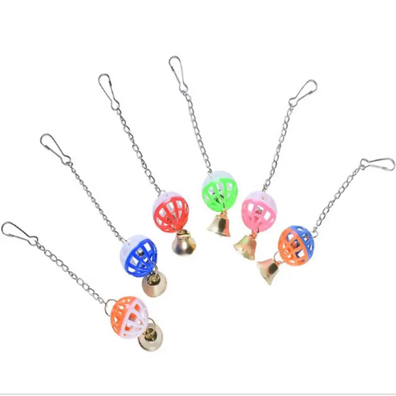 1/3 vnt. Paukščių papūgos žaislas Spalvoti paukščių siūbavimo žaislai su varpeliu kabančiu žaisliuku, skirtu papūgėlėms.