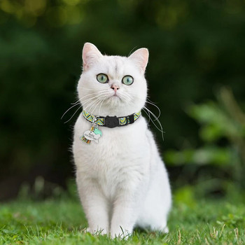 Κολιέ 11 χρωμάτων γρήγορης απελευθέρωσης κολάρο γάτας Εξατομικευμένο κολιέ ασφαλείας Περιλαίμιο γάτας Δωρεάν χαραγμένο πινακίδα ταυτότητας με χαριτωμένο δώρο καμπάνα