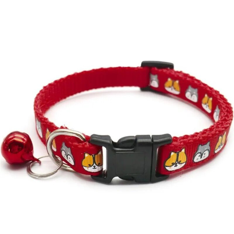 Accesorii pentru animale de companie Guler pentru câine, pisică, clopoțel, model de imprimare pentru câini colorați, guler reglabil pentru cățeluș, pisicuță, animal mic, bricolaj