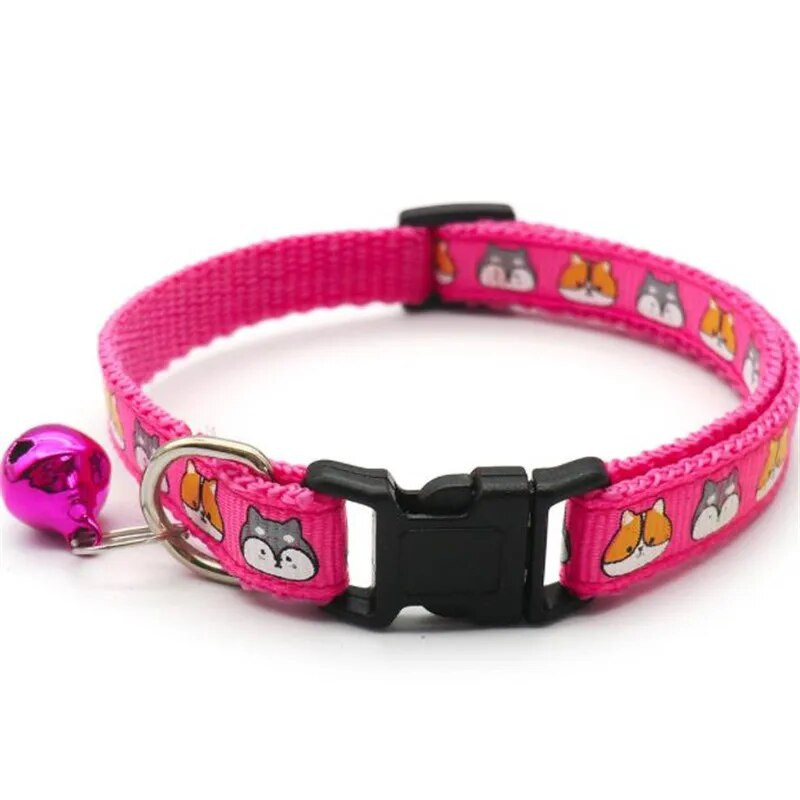 Accesorii pentru animale de companie Guler pentru câine, pisică, clopoțel, model de imprimare pentru câini colorați, guler reglabil pentru cățeluș, pisicuță, animal mic, bricolaj
