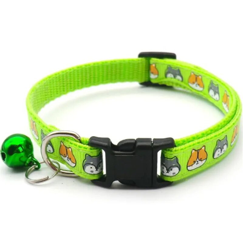 Accesorii pentru animale de companie Guler pentru câine, pisică, clopoțel, model de imprimare pentru câini colorați, guler reglabil pentru cățeluș, pisicuță, animal mic, bricolaj