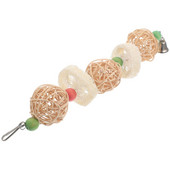 Mediniai karoliukai papūgos narvas žaislas paukščių smulkinimo žaislai papūga kramtomas kabantis žaislas