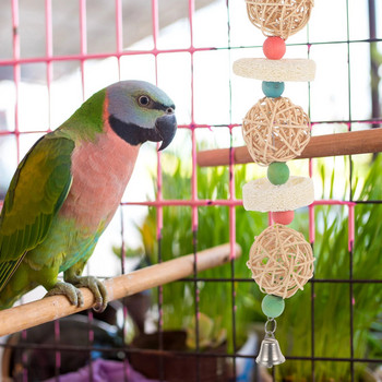 Дървени мъниста Играчка клетка за папагал Играчки за раздробяване на птици Папагал дъвче Висяща играчка