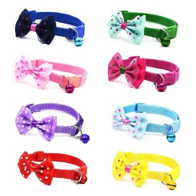 Dorakitten Bow Decor mājdzīvnieku kaklasiksna ar regulējamu punktu dizains jauks zvaniņš suns kakla siksna bantīte kaķēnu kaklasiksna mājdzīvnieku piederumi Apģērbu aksesuāri