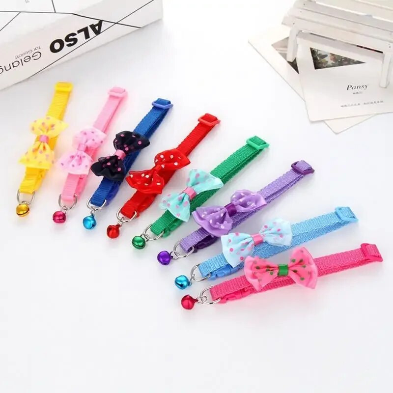 „Dorakitten Bow Decor“ naminių gyvūnėlių antkaklis, reguliuojamas taškas