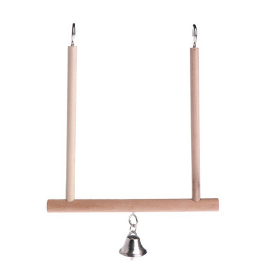 Ptice Smuđ Parrot Igračke za igru Stalak Držač prirodna drvena ljuljačka Zvono Kavez Visi