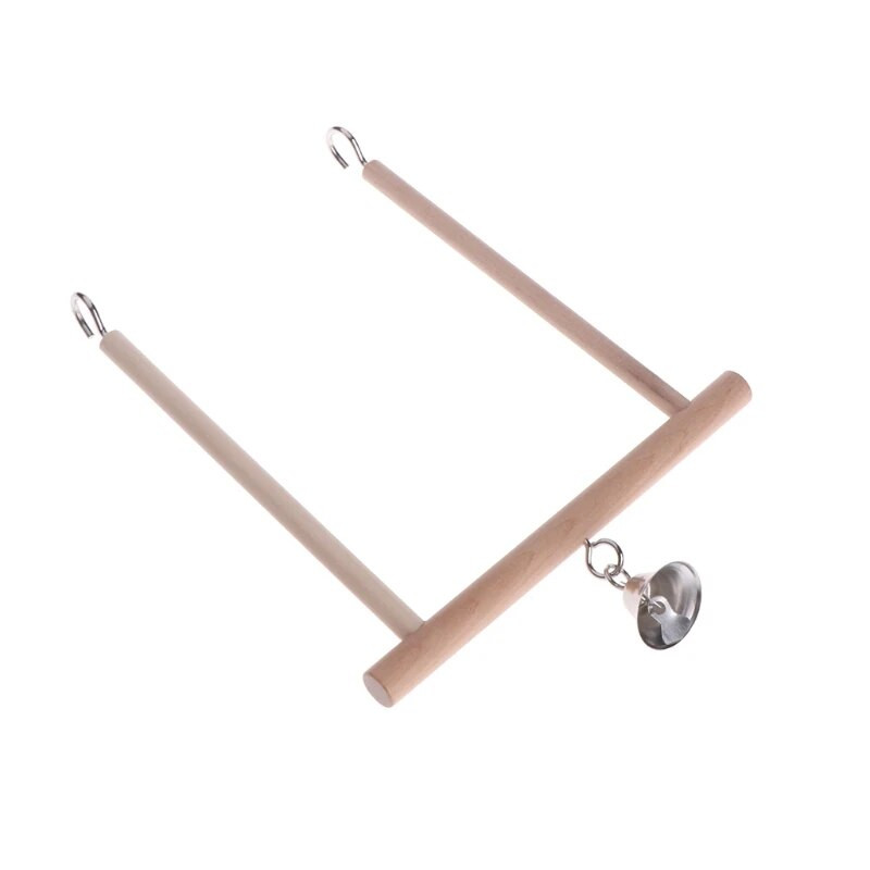 Ptice Smuđ Parrot Igračke za igru Stalak Držač prirodna drvena ljuljačka Zvono Kavez Visi