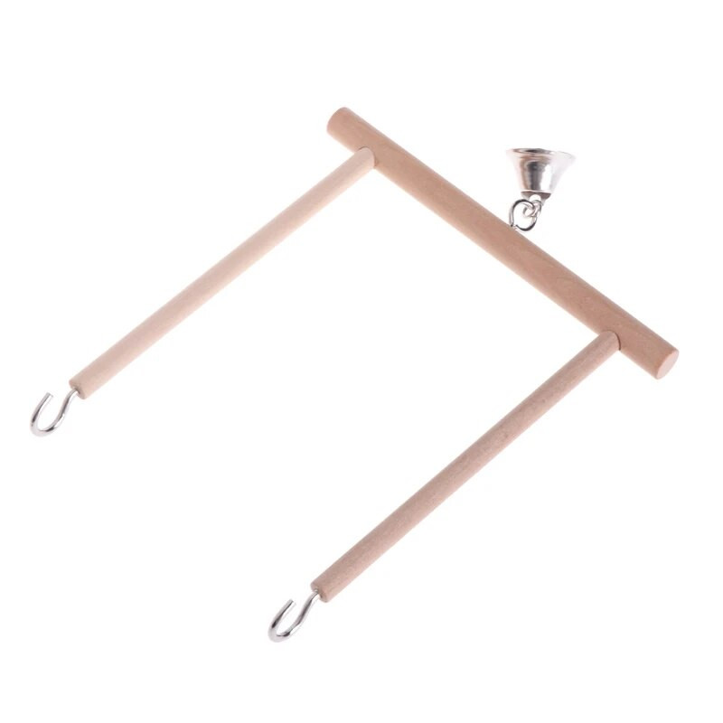 Ptice Smuđ Parrot Igračke za igru Stalak Držač prirodna drvena ljuljačka Zvono Kavez Visi