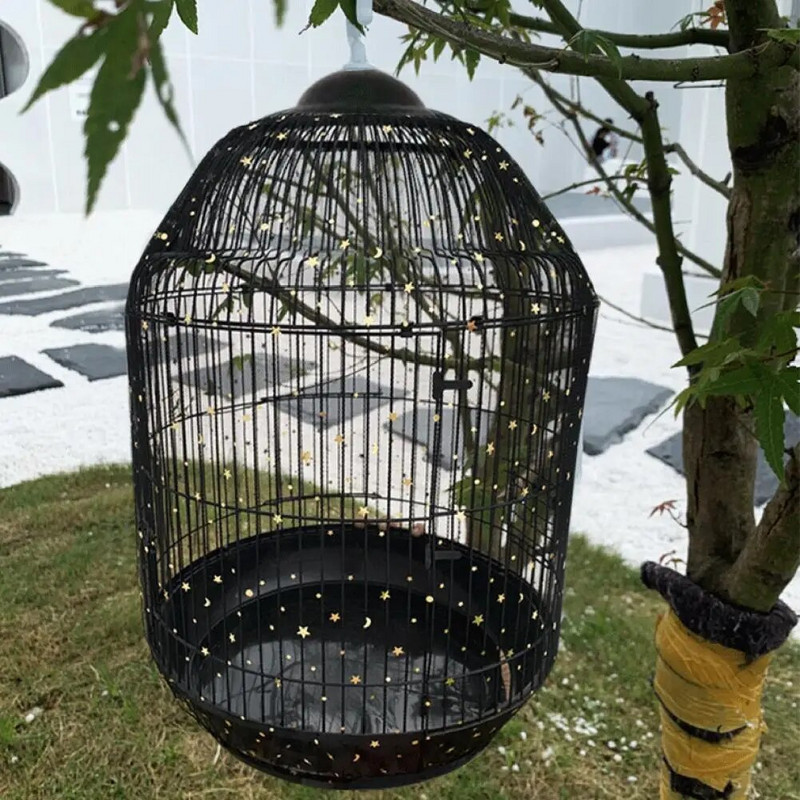 Acoperire pentru cuști pentru păsări, moale, ventilată, cușcă pentru păsări, set de fuste pentru cuști pentru papagali, protecție elastică reglabilă, ușor de curățat pentru păsări