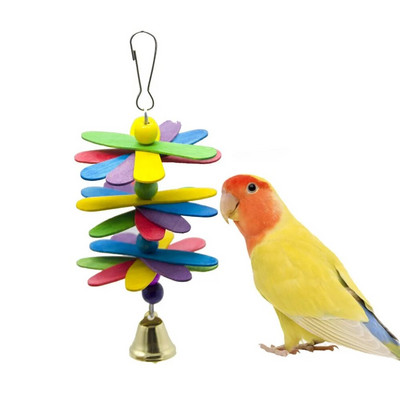 Παιχνίδια πουλιών Κουδούνια για παπαγάλο πέρκα Αξεσουάρ ξύλου Budgie Stand Swing Ladder African Grey jouet perruche zabawki dla papugi