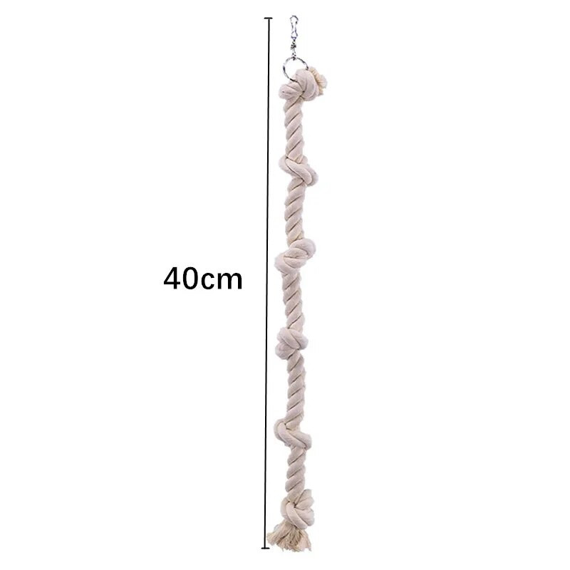 Kućni ljubimac, ptica, papiga, pamučno uže, čvor za penjanje, viseći dekor kaveza, ljuljačka, igračka za žvakanje, otporna na ugriz, bijela pamučna užeta, stojeća papiga