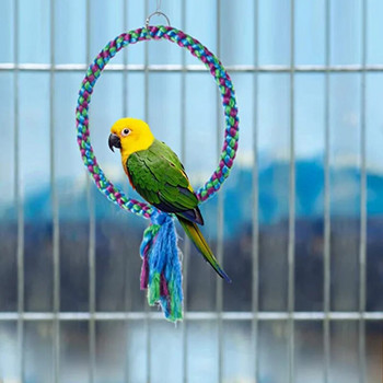 Σχοινί παπαγάλου κρεμασμένο πλεκτό Budgie Chiw Rope Bird Cage Cockatiel Παιχνίδι Βάση εκπαίδευσης για κατοικίδια Αξεσουάρ Κούνια Προμήθειες Κούνιες παπαγάλου