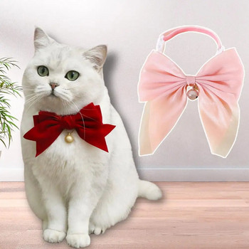 Κύκλος με λαιμό για κατοικίδια Εντυπωσιακή ασφαλής πόρπη Εκλεκτή χειροτεχνία Pet Kitten Cat Velvet Bowknot Κολιέ Κολάρο για γάτα Φόρεμα