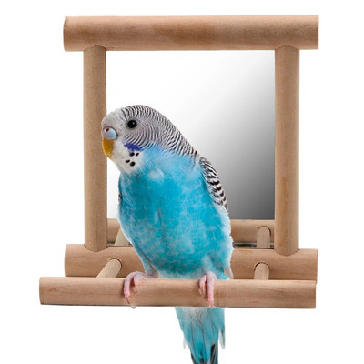 Κούνια 1 τεμ. για παπαγάλους κοκτέιλ Σαρβασης Ξύλινα αξεσουάρ κλουβιού πουλιών Διακόσμηση σπιτιού παπαγάλος νύφη παιχνίδι για κατοικίδια με προμήθειες για πουλί καθρέφτη