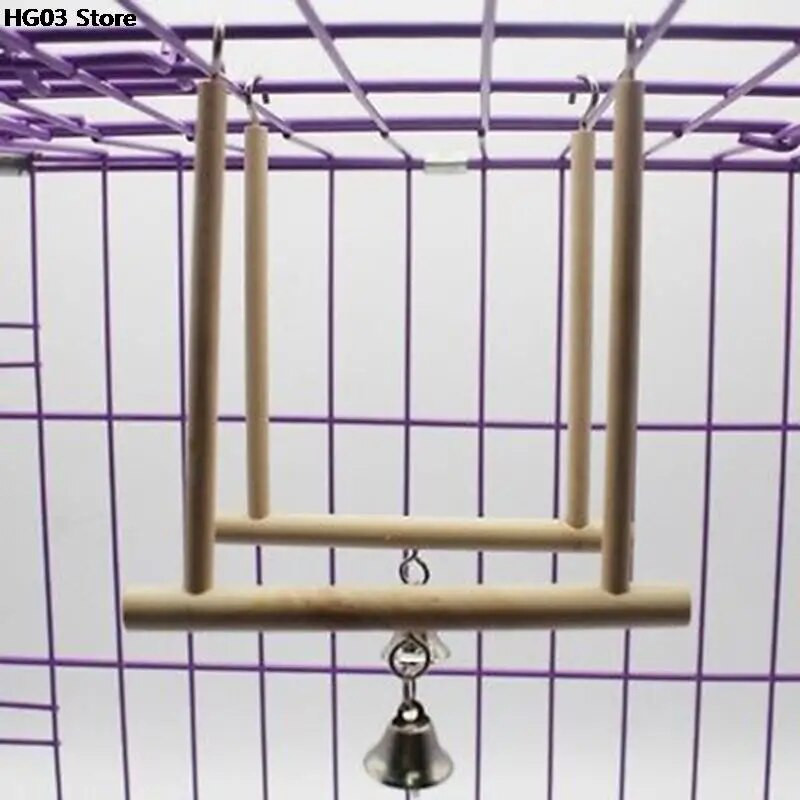 1vnt medinis paukščių narvas Ešerių narvas Kabantis mediniai paukščiai ešerių papūgos žaislai stovo laikiklis Natūralaus medžio sūpynės gyvūnams skirtos reikmenys