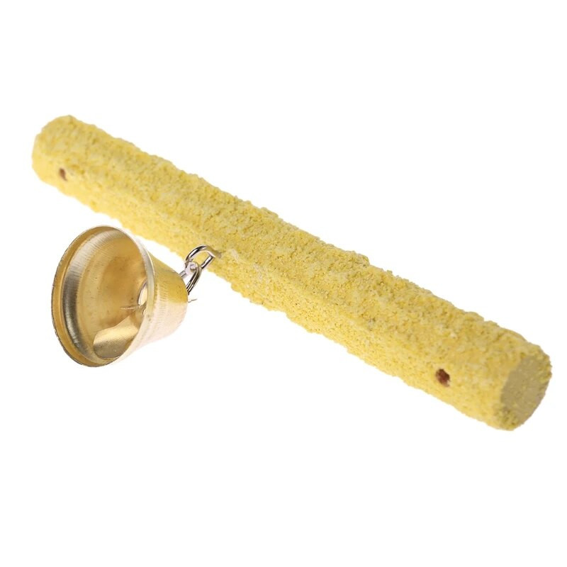 Paukščių ešerių papūgos medinio stovo laikiklis paukščių šlifavimo sūpynės pakabinamas narvelis varpelio žaislas D7YB