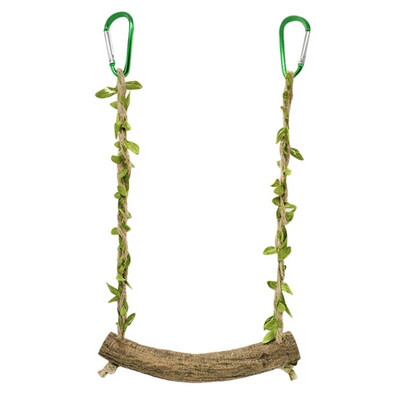 1 vnt. medinis 18 cm pločio papūgos sūpynės žaislas medinis ešerių treniruočių stovas, lazdos laikiklis paraketams Kopėčių sūpynės