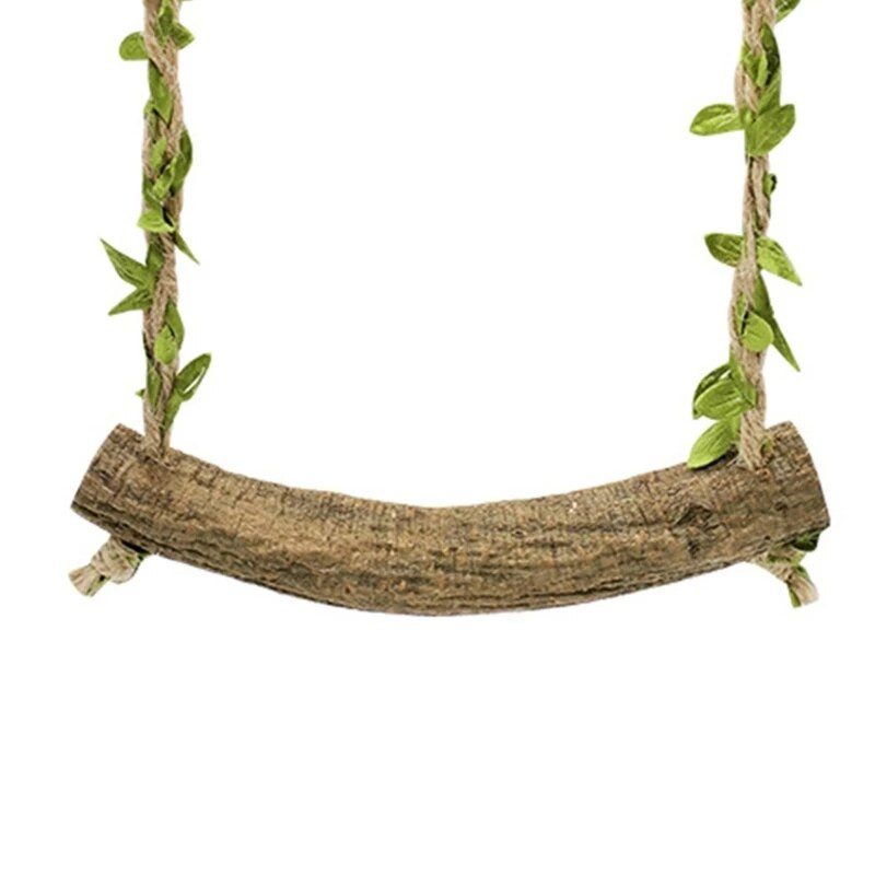 1 vnt. medinis 18 cm pločio papūgos sūpynės žaislas medinis ešerių treniruočių stovas, lazdos laikiklis paraketams Kopėčių sūpynės