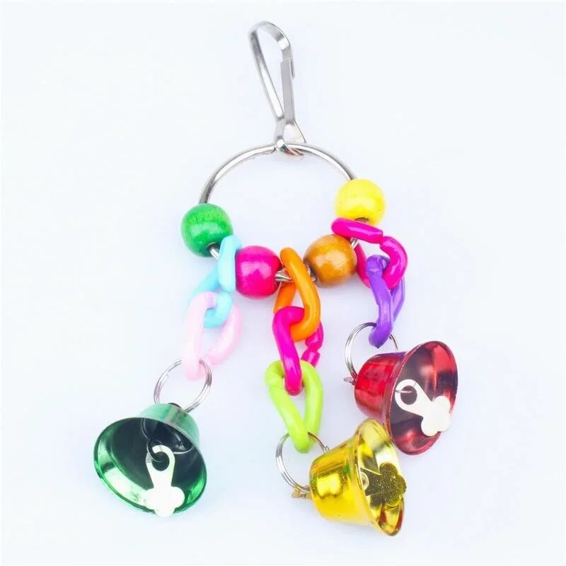 Värvilised helmed Kellad Papagoid Mänguasjad Lindude tarvikud Lemmikloomade mänguasjade Kiigealus Budgie Papagoi Puur Lemmiklind Papagoi Närimiskiiged mänguasjad