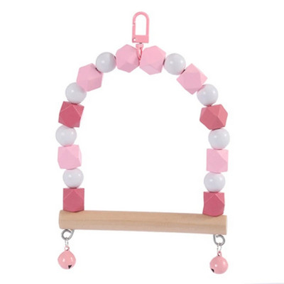 Puidust papagoi kiigumänguasi linnupuuritarvikud Ripppapagoi ahven värviliste helmestega kellukestega