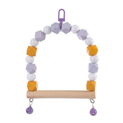 Puidust papagoi kiigumänguasi linnupuuritarvikud Ripppapagoi ahven värviliste helmestega kellukestega