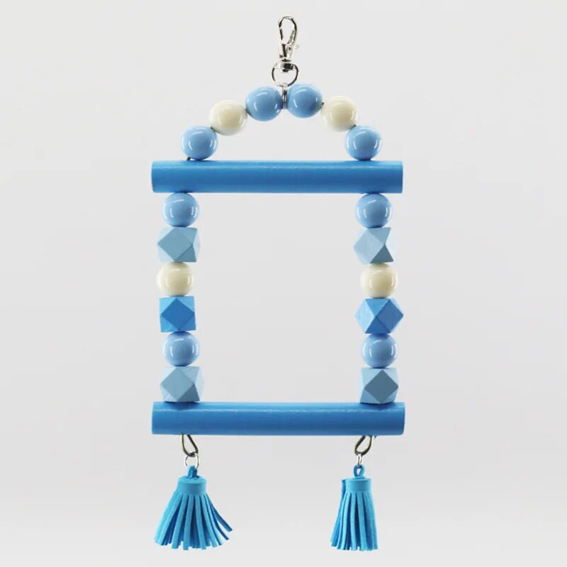 2024 Prirodne drvene papige Ljuljačka Igračka Papagaj Ptice Šarene perle Oprema za ptice Zvona Igračke Smuđ Viseće ljuljačke Kavez za kućne ljubimce