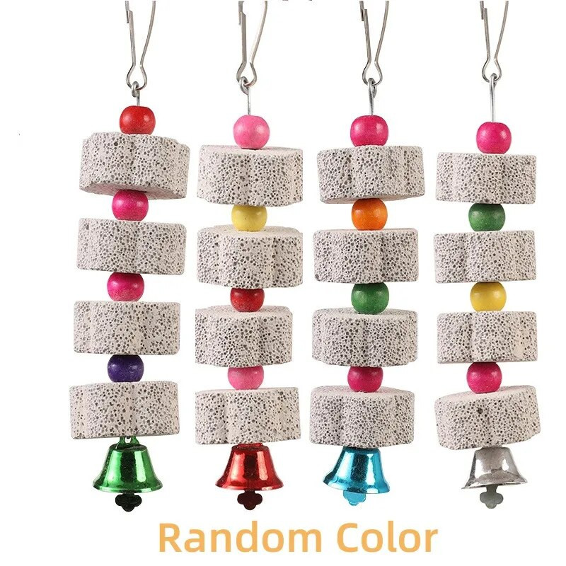 Akmens mineralas papuošalams Papūgos naminių gyvūnėlių reikmenys Paukščių narvelio žaislas Šlifavimo akmuo, gėlės formos kramtomas įkandimas, pakabinamas papūgos žaislas