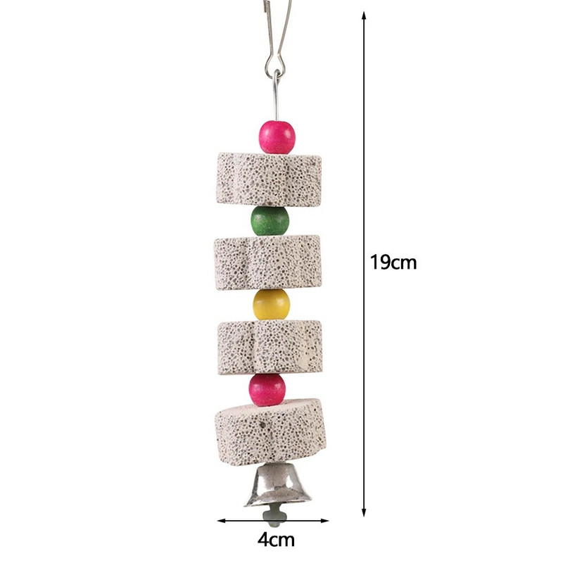 Akmens mineralas papuošalams Papūgos naminių gyvūnėlių reikmenys Paukščių narvelio žaislas Šlifavimo akmuo, gėlės formos kramtomas įkandimas, pakabinamas papūgos žaislas