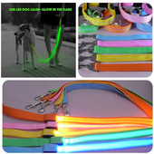 Led Pet Dog pavadėlio virvė su šviesiai šviečiančiu švino pavadėliu, USB įkrovimu, skirtas šunų saugai, mirksinčios švytinčios antkaklio petnešos priedai