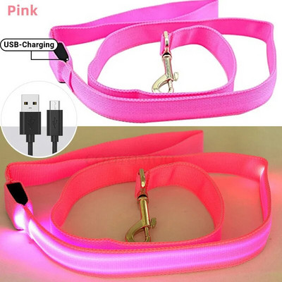 Led Pet Dog pavadėlio virvė su šviesiai šviečiančiu švino pavadėliu, USB įkrovimu, skirtas šunų saugai, mirksinčios švytinčios antkaklio petnešos priedai