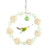 Paukščių sūpynės sūpynės kabantys stovimas kramtomasis žaislas Paukščių narvelio priedai mažiems paukščiams narvuose Kabantys žaislai su karoliukais ir sepak