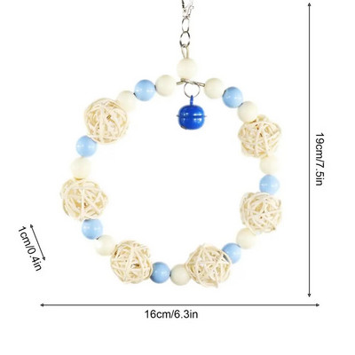 Paukščių sūpynės sūpynės kabantys stovimas kramtomasis žaislas Paukščių narvelio priedai mažiems paukščiams narvuose Kabantys žaislai su karoliukais ir sepak