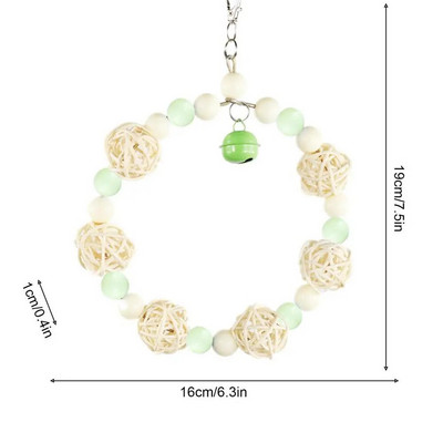 Paukščių sūpynės sūpynės kabantys stovimas kramtomasis žaislas Paukščių narvelio priedai mažiems paukščiams narvuose Kabantys žaislai su karoliukais ir sepak